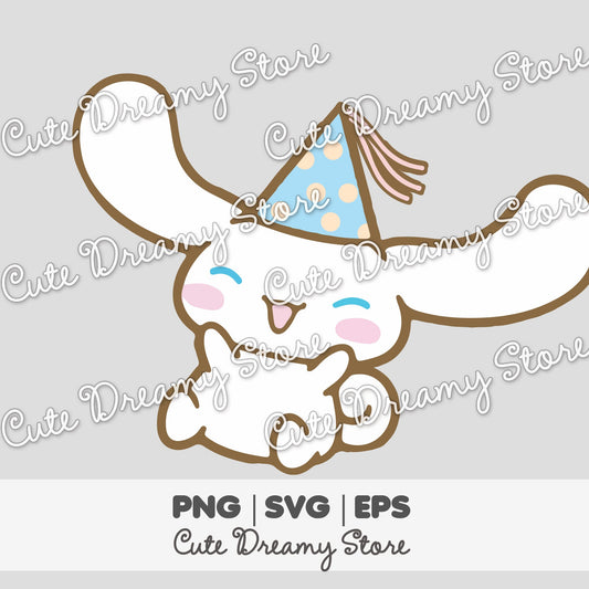 Birthday Hat Cinnamoroll Clipart SVG / PNG / EPS vector