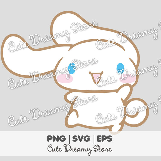 Cheerful Cinnamoroll Greeting Clipart SVG / PNG / EPS vector