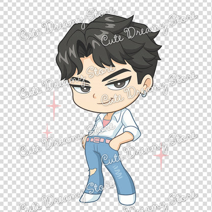 Chibi Saja Boys Clipart | Final Scene K-pop Demon Hunters PNG