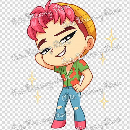 Chibi Saja Boys Clipart | Final Scene K-pop Demon Hunters PNG