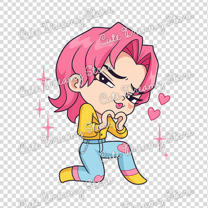 Chibi Saja Boys Clipart | Final Scene K-pop Demon Hunters PNG