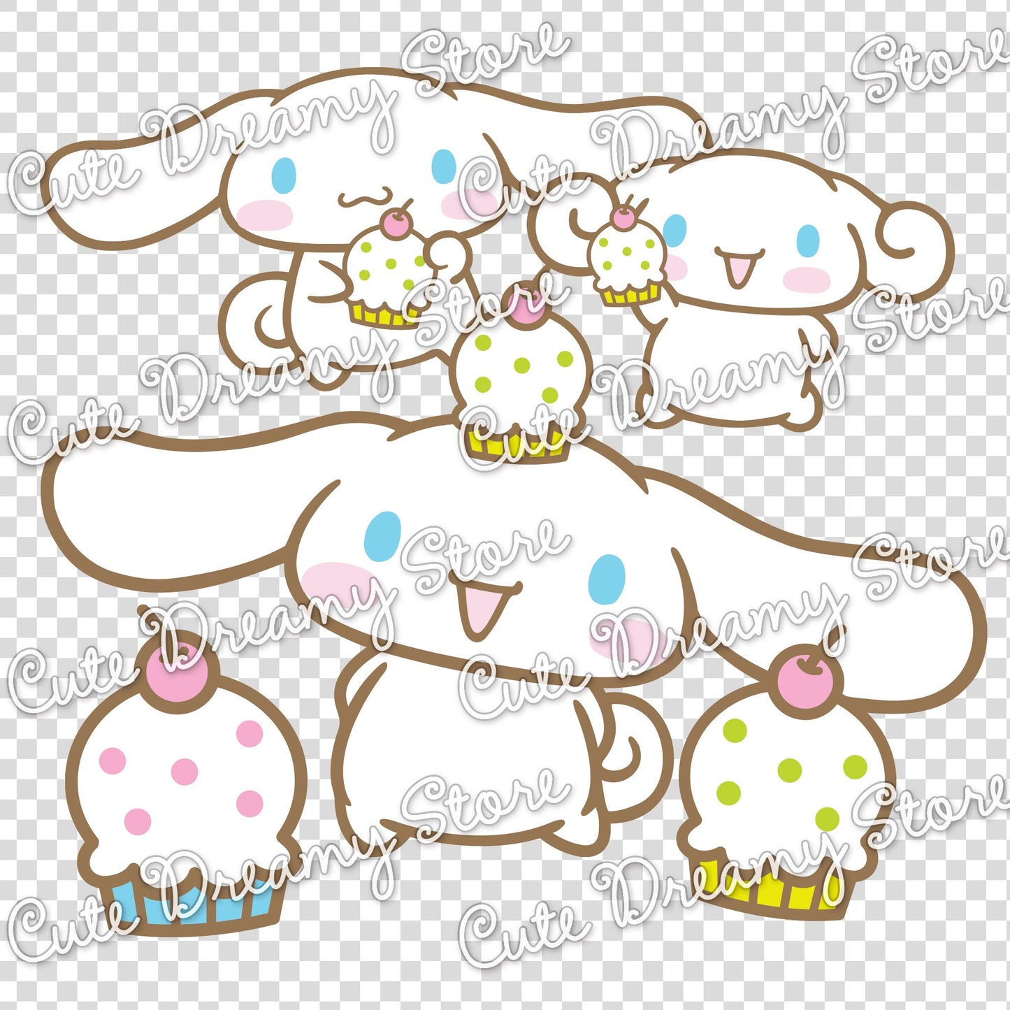 Cinnamoroll Cupcakes Bundle Clipart SVG / PNG / EPS vector