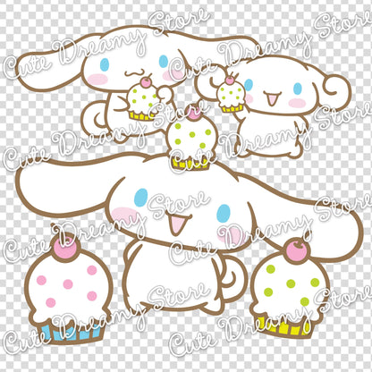 Cinnamoroll Cupcakes Bundle Clipart SVG / PNG / EPS vector