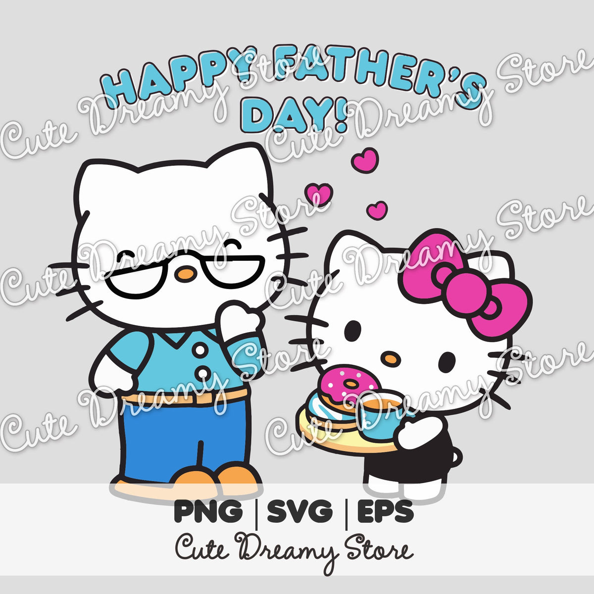 Hello Afraidtofarters Father’s Day Hello Kitty Clipart SVG / PNG / EPS vector 02 – Cute ...