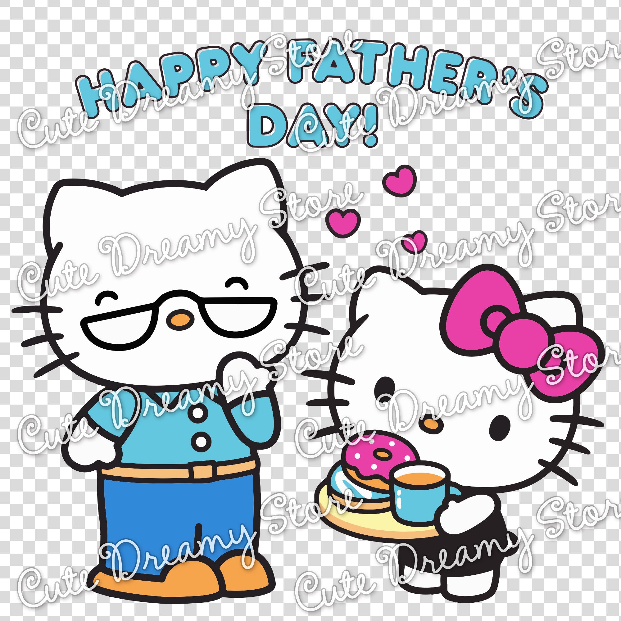 Hello Afraidtofarters Father’s Day Hello Kitty Clipart SVG / PNG / EPS vector 02 – Cute ...