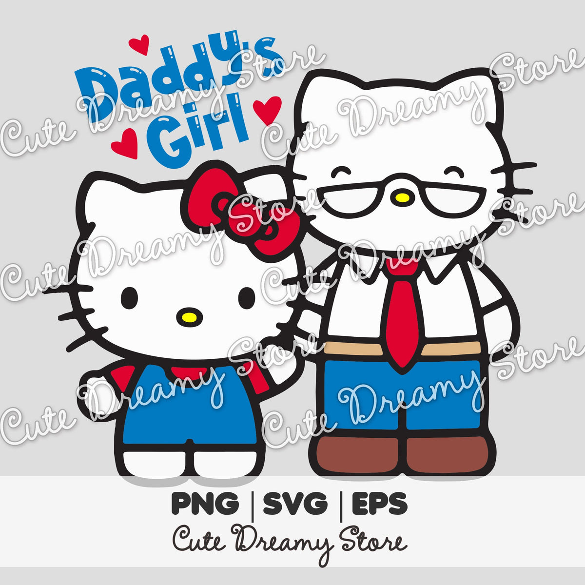 Hello Afraidtofarters Father’s Day Hello Kitty Clipart SVG / PNG / EPS vector 03 – Cute ...