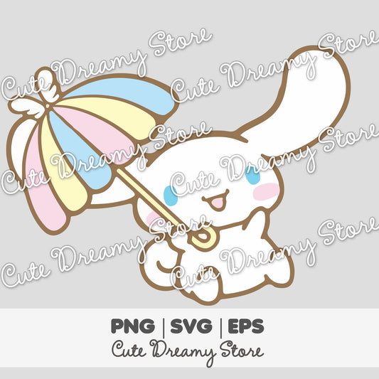 Flying Umbrella Cinnamoroll Clipart SVG / PNG / EPS vector