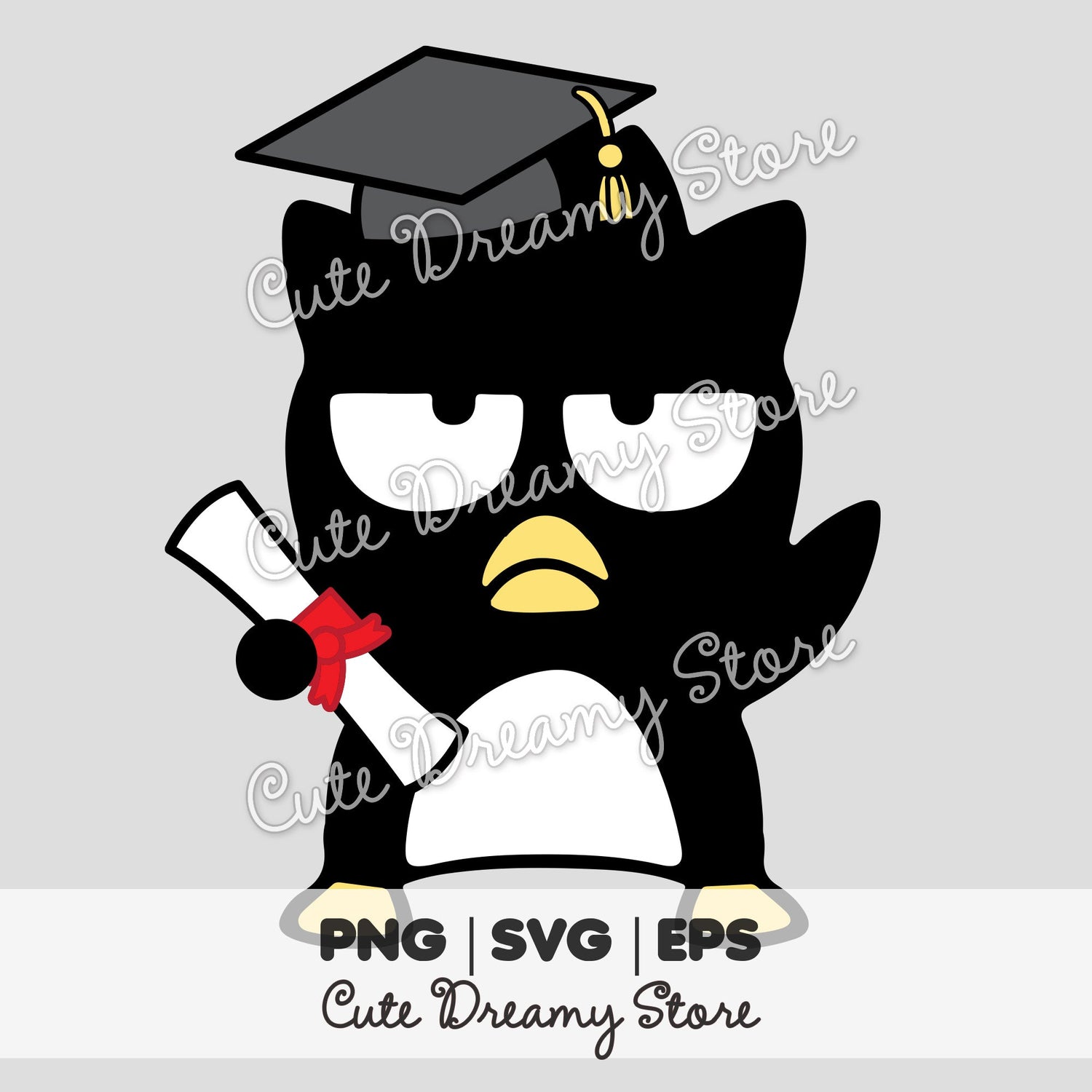 Graduation Badtz Maru Clipart SVG / PNG / EPS vector / BMG01 - Cute Dreamy Store