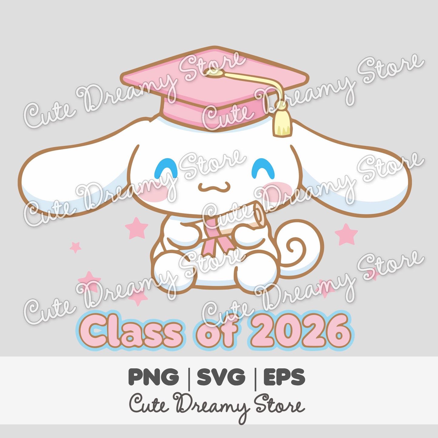 Graduation Cinnamoroll Clipart Class of 2026 SVG / PNG / EPS vector