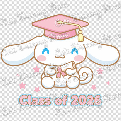 Graduation Cinnamoroll Clipart Class of 2026 SVG / PNG / EPS vector