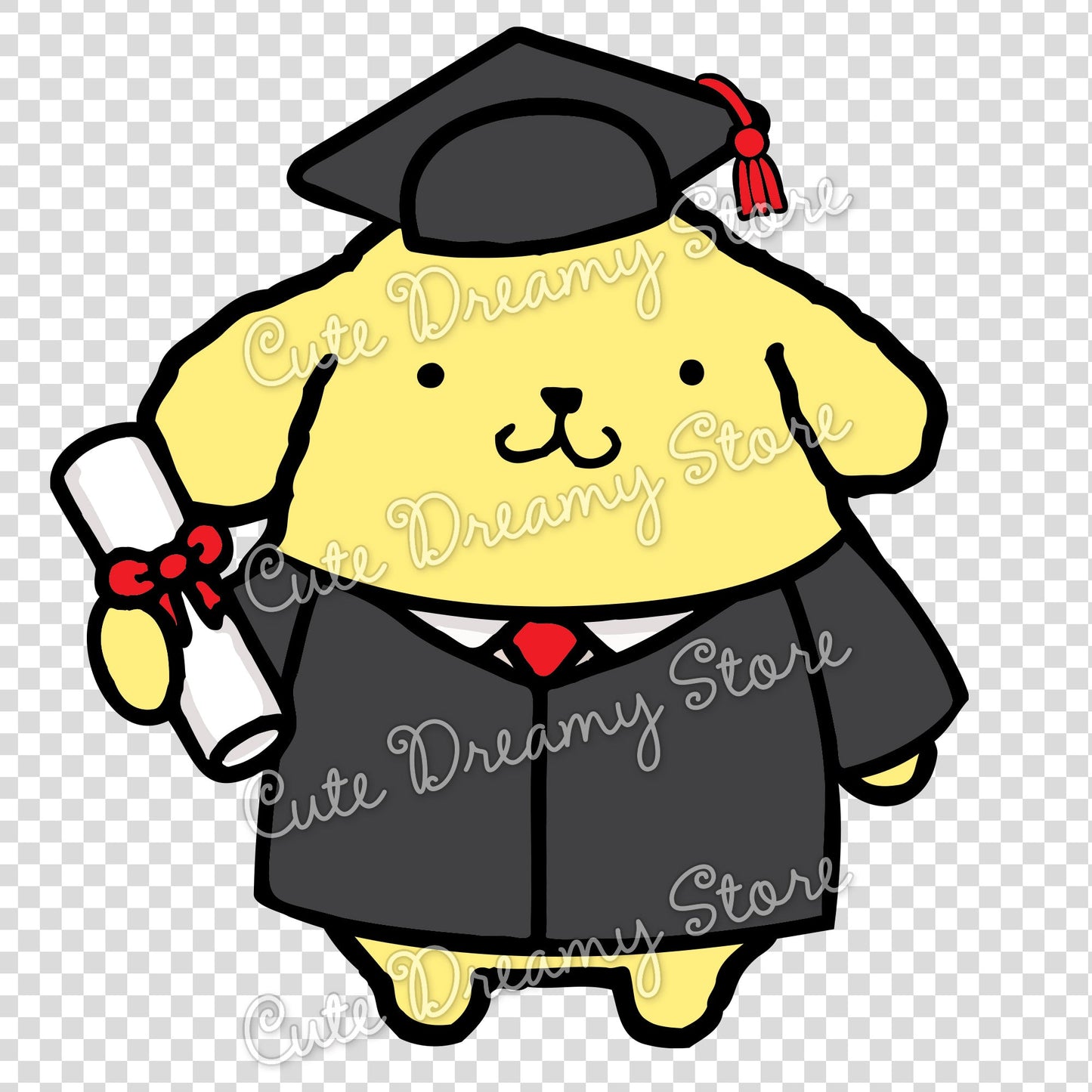 Graduation Pompompurin Clipart SVG / PNG / EPS vector / PPG01 - Cute Dreamy Store