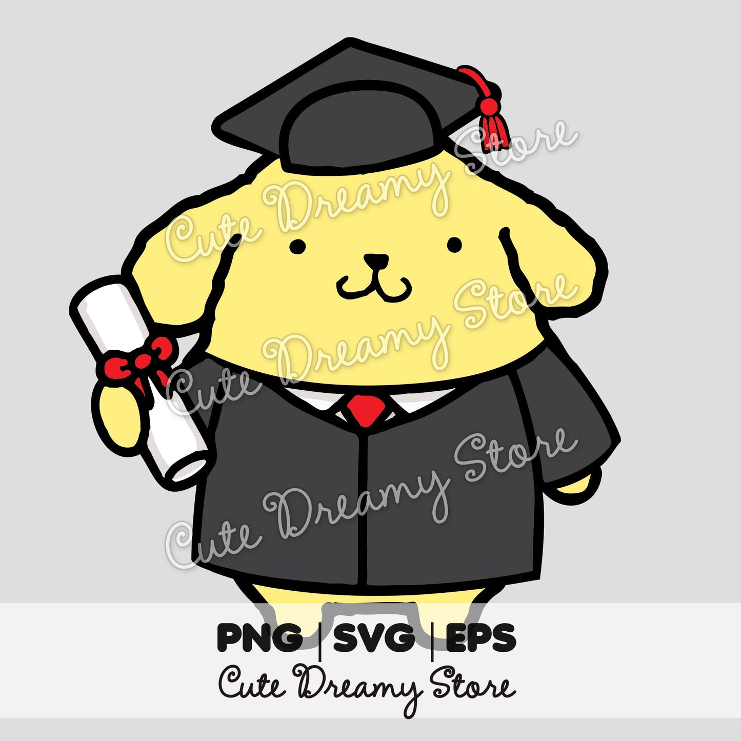 Graduation Pompompurin Clipart SVG / PNG / EPS vector / PPG01 - Cute Dreamy Store