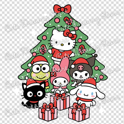 Hello Kitty and Friends Christmas Clipart SVG / PNG / EPS vector