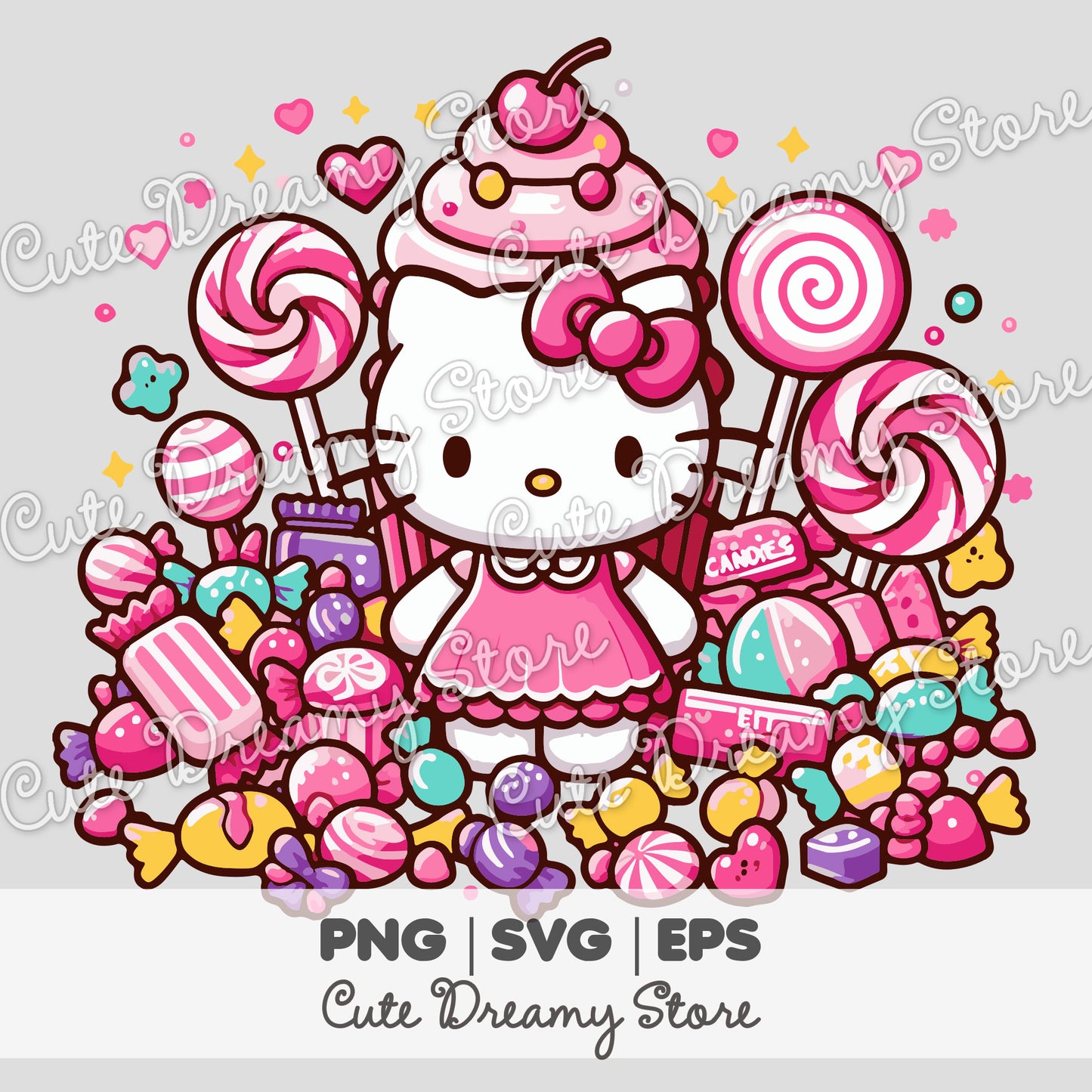 Candy Hello Kitty Clipart SVG / PNG / EPS vector