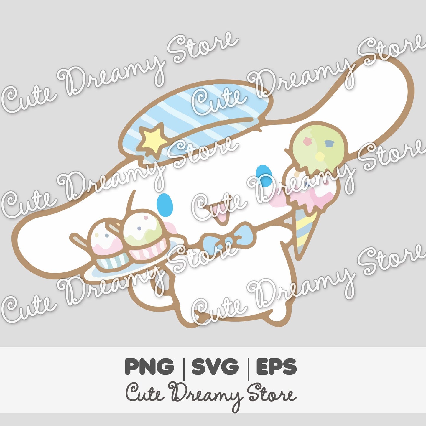 Ice Cream Cinnamoroll Clipart SVG / PNG / EPS vector 01