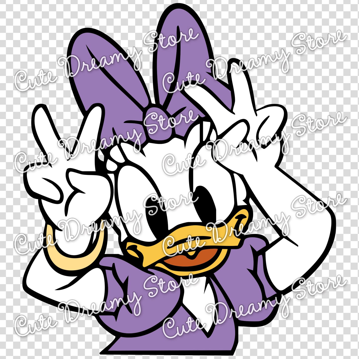 Minnie and Daisy Peace Sign Clipart SVG / PNG / EPS vector