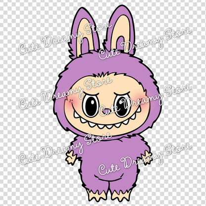 Purple Labubu Transparent PNG Clipart Download – High Quality