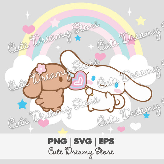 Rainbow Cinnamoroll Clipart SVG / PNG / EPS vector