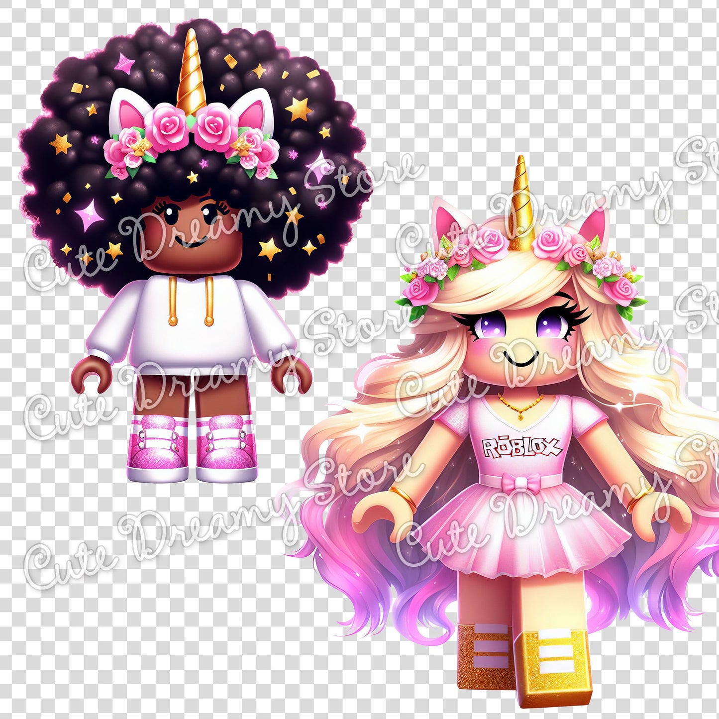 Roblox Unicorn Gamer Girls Clipart / PNG transparent Backgound - Cute Dreamy Store