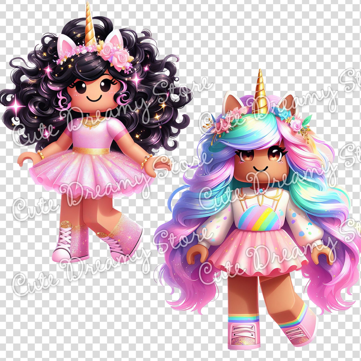 Roblox Unicorn Gamer Girls Clipart / PNG transparent Backgound - Cute Dreamy Store