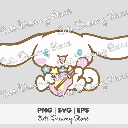 Ukelele Guitar Cinnamoroll Clipart SVG / PNG / EPS vector